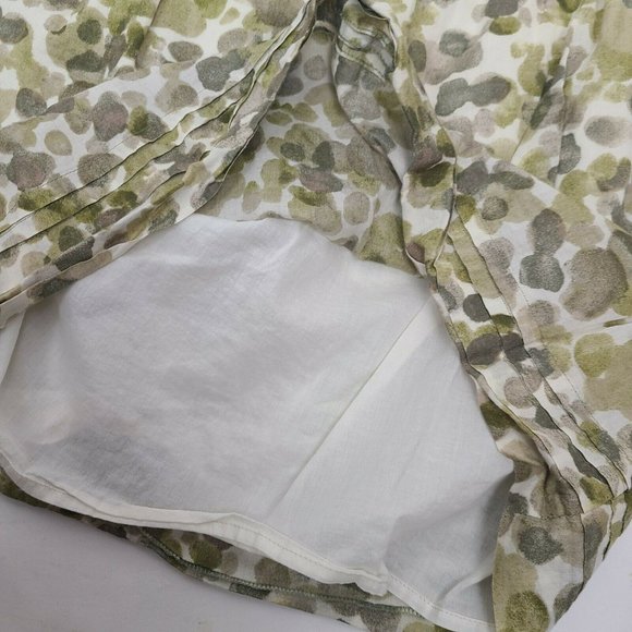 ANN TAYLOR LOFT Green Circles 100% Cotton Side Zip Skirt Womens Size 4 - Picture 6 of 6